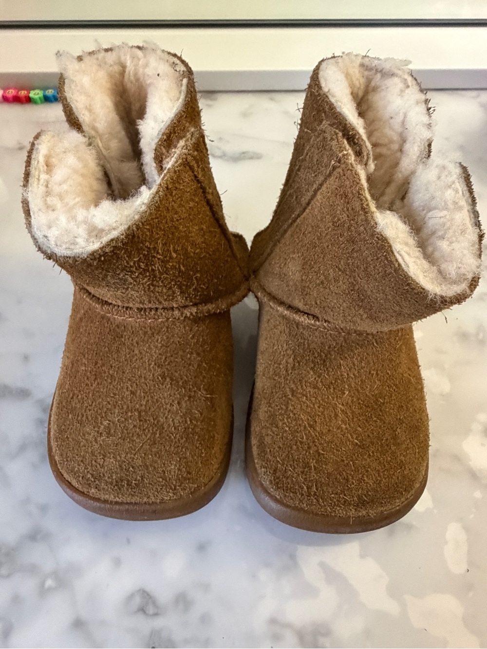 UGG Kids Chestnut Suede Faux-Shearling Boots